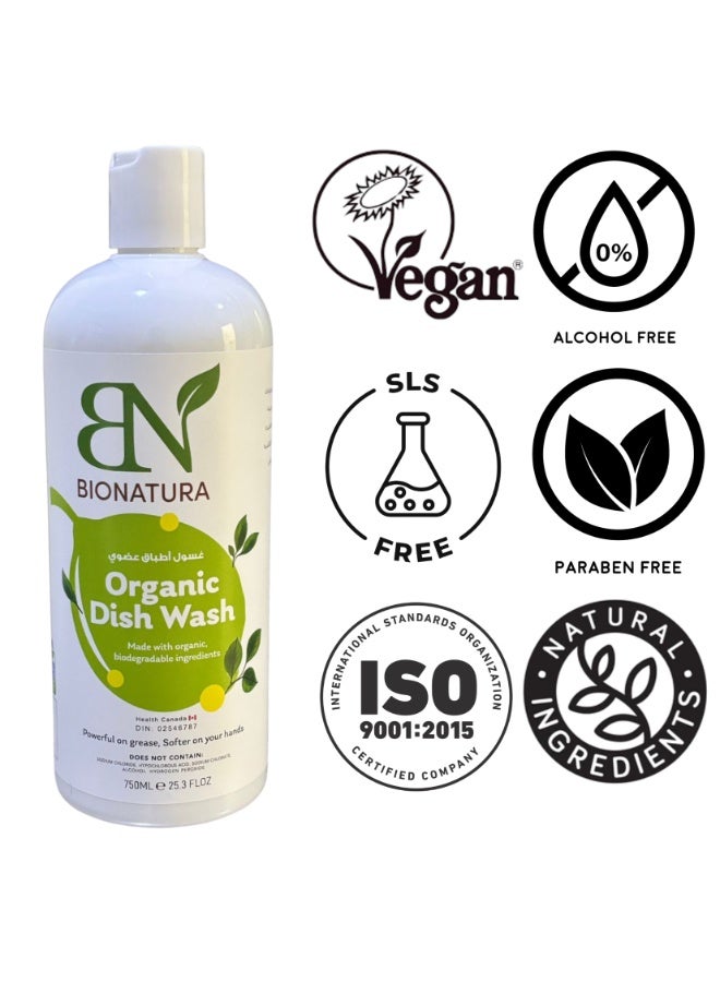 Bionatura Organic Dish Soap 750ml – Natural Plant-Based Dishwashing Liquid, Tough on Grease, Gentle on Hands, Non-Toxic, Eco-Friendly, Biodegradable Formula - Image 5